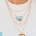 Gold Ocean Pearl Beading Multilayer Necklace