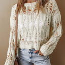  Olivia Crochet Loose Fit Sweater