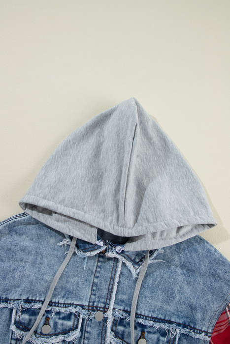 Olivia Hooded Raw Hem Jacket