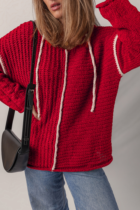 Olivia Knit Drawstring Hooded Sweater