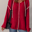 Racing Red Small Olivia Knit Drawstring Hooded Sweater