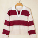 Brown Small Olivia Knitted Polo Collar Sweater