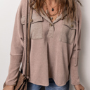  Olivia Patchwork Corded Drawstring Hoodie