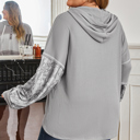  Olivia Patchwork Half Hooded Plus Top