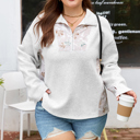  Olivia Patchwork Zipped Collar Pullover