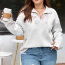  Olivia Patchwork Zipped Collar Pullover