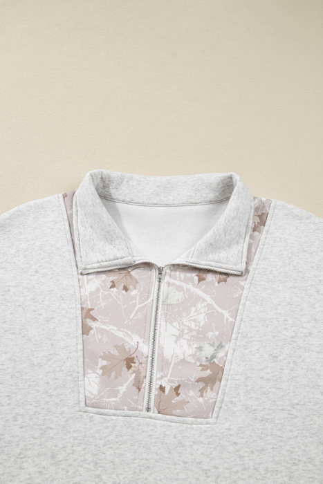 Olivia Patchwork Zipped Collar Pullover