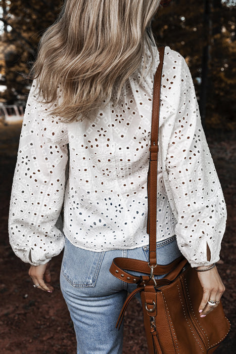 Paige Eyelet Embroidered Puff Sleeve Blouse