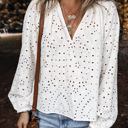  Paige Eyelet Embroidered Puff Sleeve Blouse