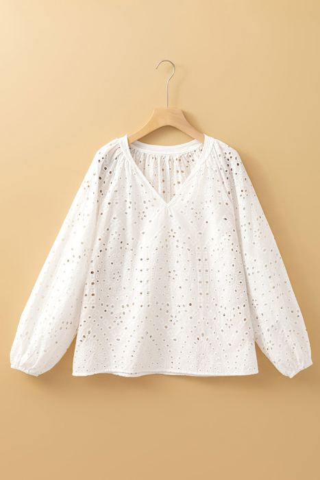 Paige Eyelet Embroidered Puff Sleeve Blouse