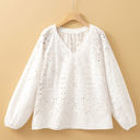  Paige Eyelet Embroidered Puff Sleeve Blouse