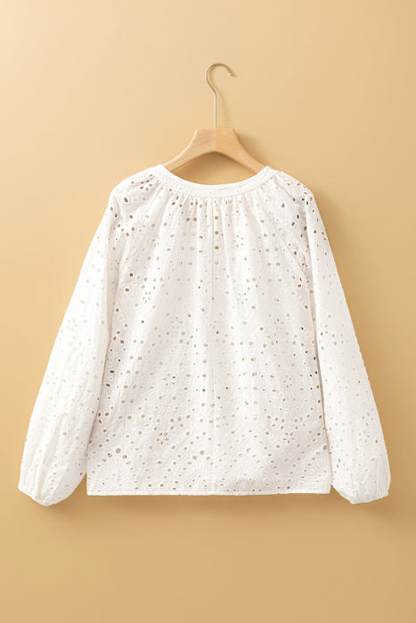 Paige Eyelet Embroidered Puff Sleeve Blouse