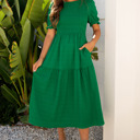 Dark Green Medium Paislee High Waist Long Dress