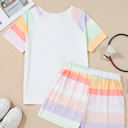  Paislee Rainbow Striped T Shirt and Shorts Set