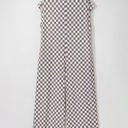  Paisley Checkered Buttoned Crew Neck Wide Leg Jumpsuit