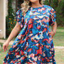  Palmer Plus Size Ruffled Short Sleeve Dress