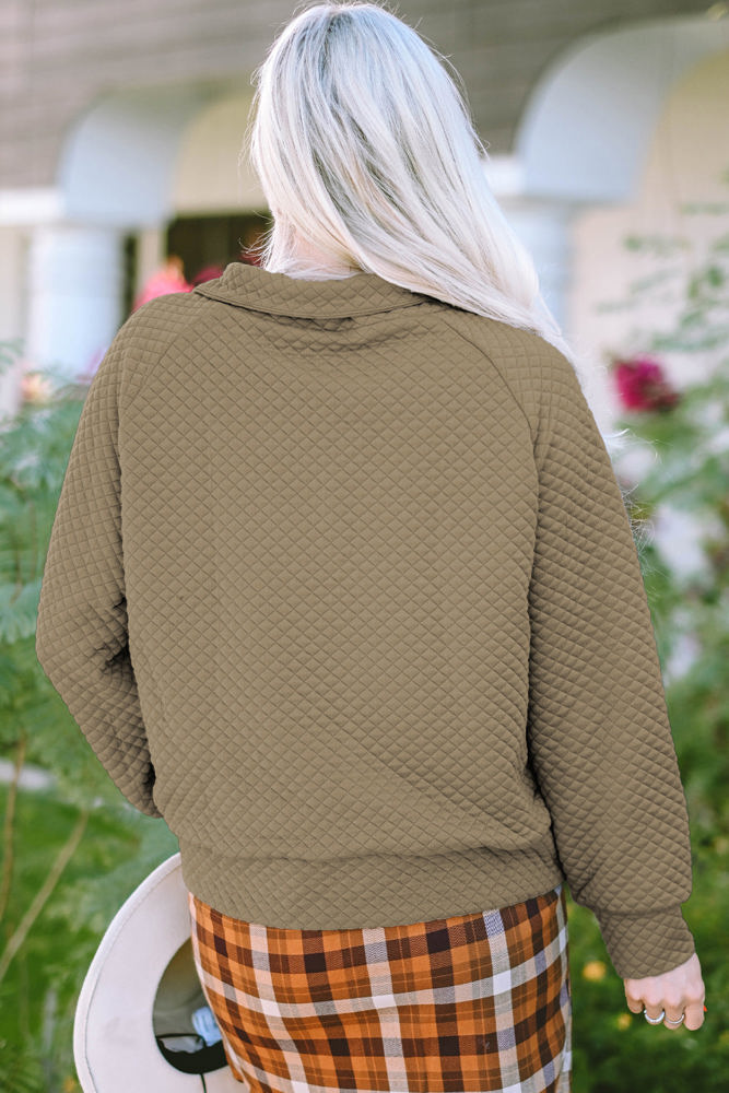 Palmer Quilted Buttoned Neckline Sweatshirt