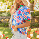  Paloma Floral Puff Sleeve Split Neck Blouse