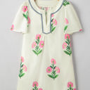  Paloma Floral Short Sleeve Split Neck Loose Mini Dress