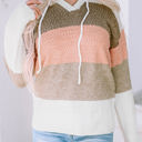 Pink Large Parker Knitted Drawstring Hooded Sweater