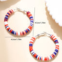  Patriotic Multicolored Bead Hoop Earrings