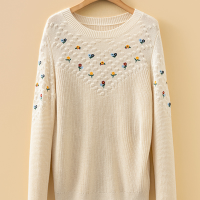 Paula Embroidered Detail Casual Sweater