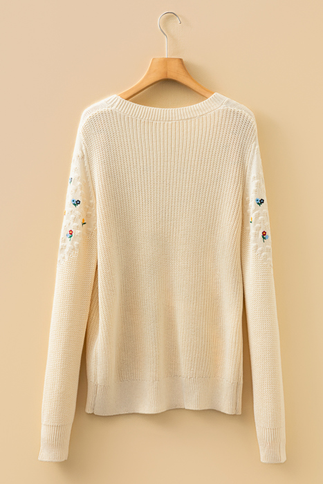 Paula Embroidered Detail Casual Sweater