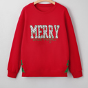 Fiery Red Large Paulina Bow Decor Christmas Sweatshirt