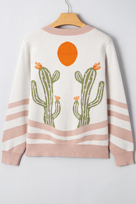 Paulina Desert Cactus Front Sweater