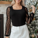  Paulina Ribbed Square Slim Top