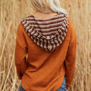  Payton Plaid Hood Patchwork Chest Pocket Henley Top