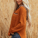  Payton Plaid Hood Patchwork Chest Pocket Henley Top