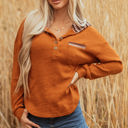  Payton Plaid Hood Patchwork Chest Pocket Henley Top