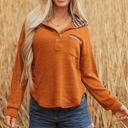  Payton Plaid Hood Patchwork Chest Pocket Henley Top