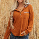  Payton Plaid Hood Patchwork Chest Pocket Henley Top
