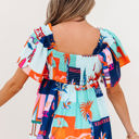  Payton Tropical Flutter Sleeve Babydoll Blouse