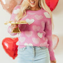  Pearled Heart Valentines Sweater