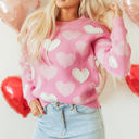  Pearled Heart Valentines Sweater