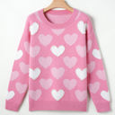  Pearled Heart Valentines Sweater