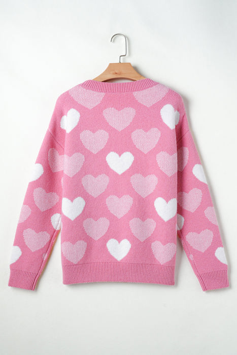 Pearled Heart Valentines Sweater