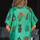  Penelope Floral Buttoned V Neck Short Sleeve Blouse