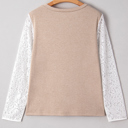  Penny Contrast Lace Patchwork Long Sleeve Top