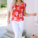  Persephone Square Ruffle Sleeve Blouse
