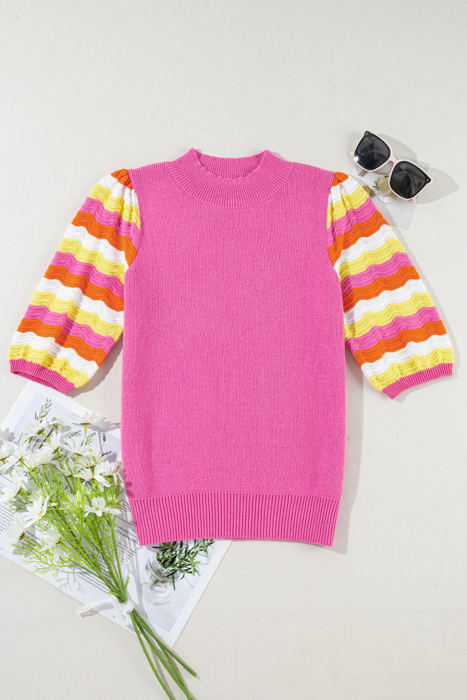 Phoenix Ribbed Short Sleeve Sweater