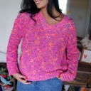  Liana Spots Knitted V Neck Casual Sweater