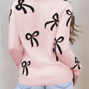  Pink Bow Knitted Loose Fit Sweater