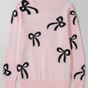  Pink Bow Knitted Loose Fit Sweater