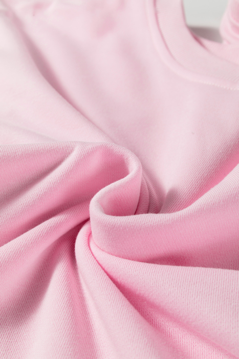 Pink Colorblock Patchwork Drop Shoulder Plus Size Sweatshirt