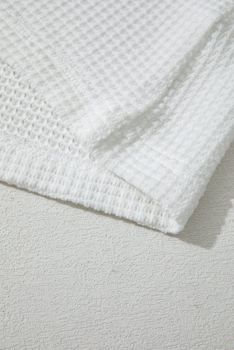 Pink Stripe Leopard Patchwork Waffle Knit Buttoned Plus Size Hoodie