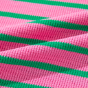  Pink Stripe Waffle Knit Crew Neck Plus Size Sweatshirt